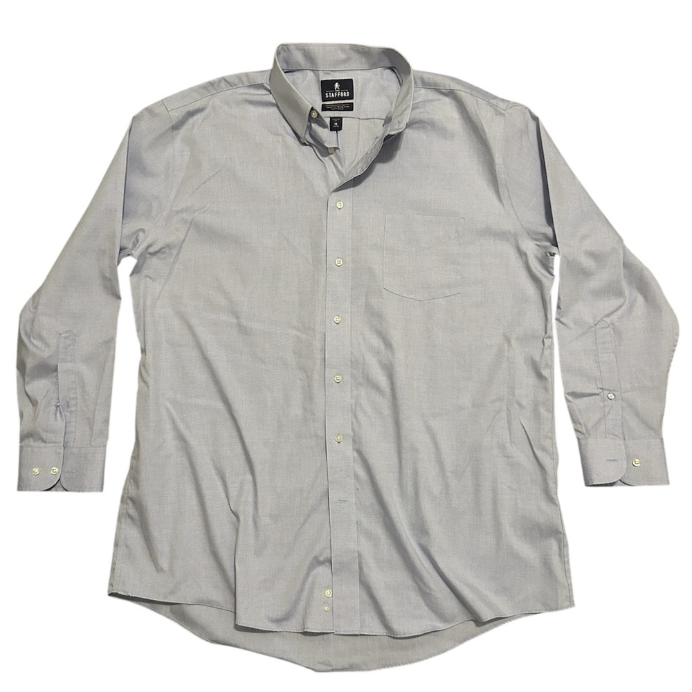 Stafford Men’s  Light Gray Dress button up Shirt